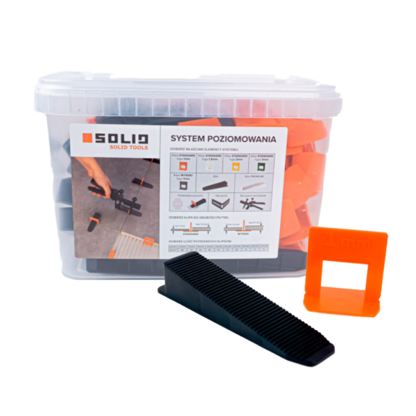 Zestaw do poziomowania płytek 50 Klinów + 100 klipsów 1mm SOLID