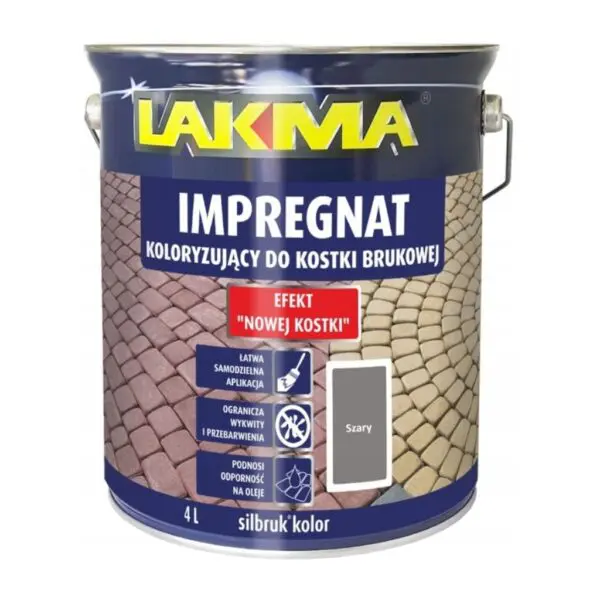 LAKMA – Impregnat koloryzujący do kostki brukowej Silbruk szary 4L LAKMA – Impregnat koloryzujący do kostki brukowej Silbruk szary 4L
