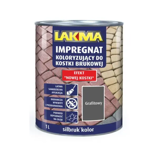 LAKMA – Impregnat koloryzujący grafit 1L do kostki brukowej Silbruk LAKMA – Impregnat koloryzujący grafit 1L do kostki brukowej Silbruk