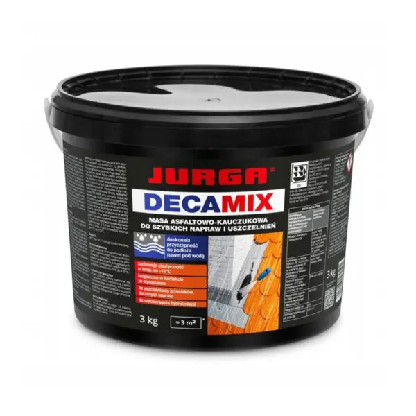 Uszczelniacz dekarski do szybkich napraw masa bitumiczna DECAMIX 3kg