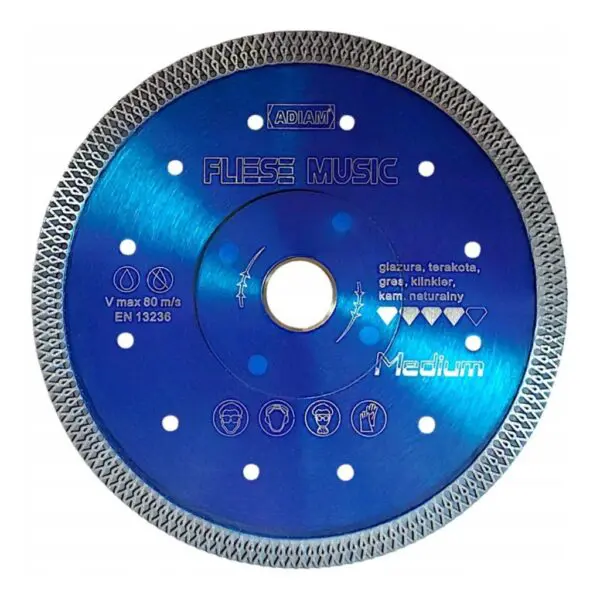 Tarcza diamentowa do cięcia płytek gresu glazury 230x1,2x25,4/22,2 mm Fliese Music ADIAM