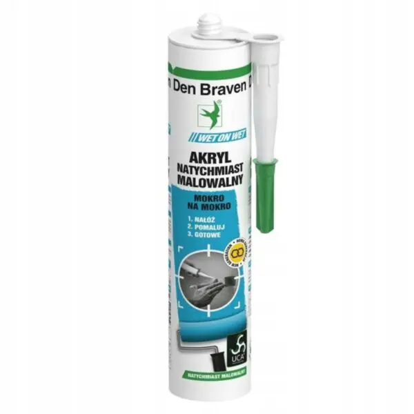 Akryl natychmiast malowalny biały uszczelniacz akrylowy 300ml DEN BRAVEN