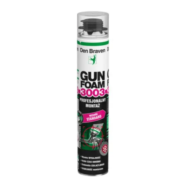 Pianka montażowa piana pistoletowa niskorozprężna 750ml GUNFOAM-3003 DEN BRAVEN