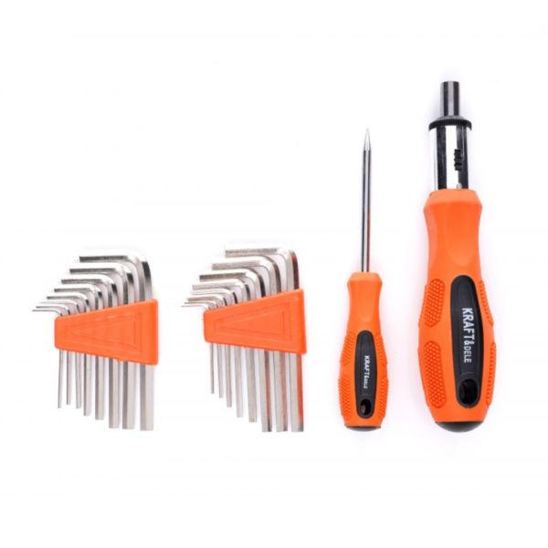 Zestaw śrubokrętów i bitów stojak 122 elementów KD10958 KRAFT&DELE