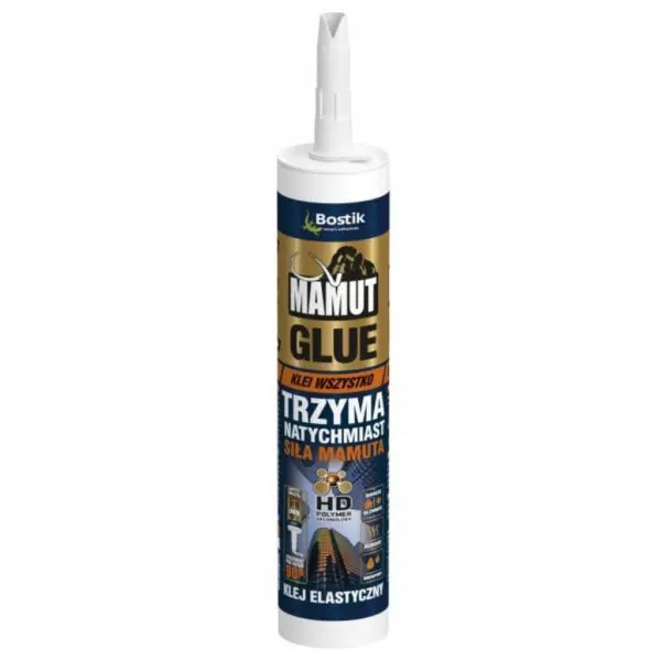Klej uniwersalny montażowy elastyczny super mocny biały 290ml MAMUT