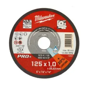 Tarcza do cięcia metalu 125x1,0x22,2mm PRO+ MILWAUKEE
