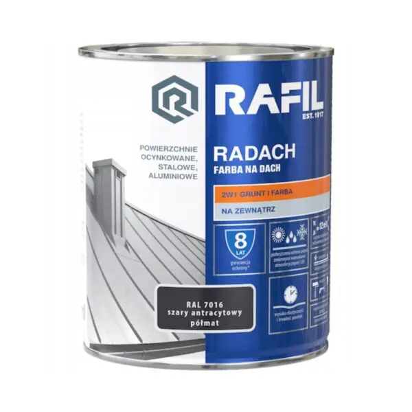 Grunt i farba na dach 7016 antracyt 0,75L RAFIL RADACH