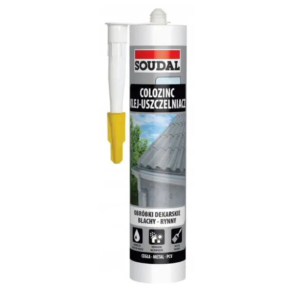 Uszczelniacz klej dekarski do blach brązowy COLOZINC 290ml SOUDAL
