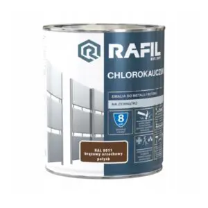 Chlorokauczuk do metalu i betonu brązowy orzechowy RAL8011 0,75L RAFIL