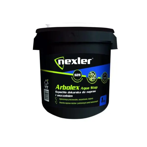 Szpachla dekarska uszczelniacz Nexler Arbolex Aqua Stop czarny 1 kg