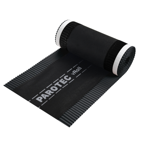 Taśma kalenicowa 240 mm x 5 mb z włókniną vRoll czarny PAROTEC