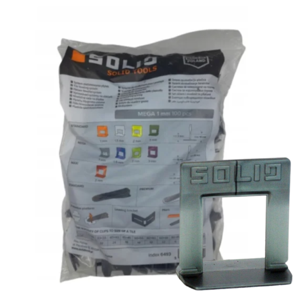 System poziomowania płytek MEGA klipsy 1mm SOLID
