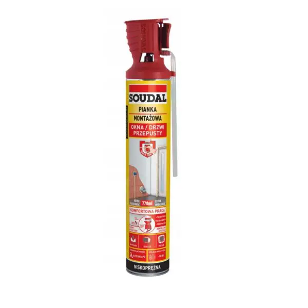 SOUDAL piana montazowa okna drzwi 770 ml (1) SOUDAL piana montazowa okna drzwi 770 ml (1)