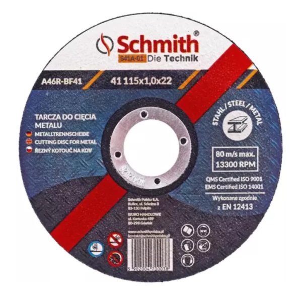Tarcza do cięcia metalu 115x1,0 SCHMITH