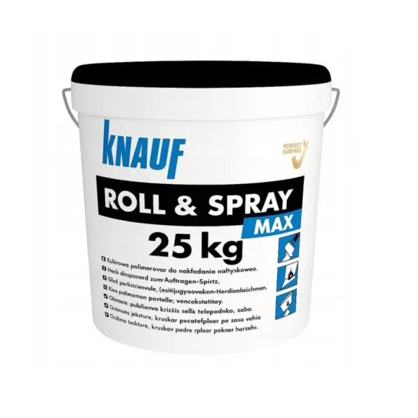 Gotowa gładź polimerowa masa szpachlowa ROLL&SPRAY MAX 25kg KNAUF