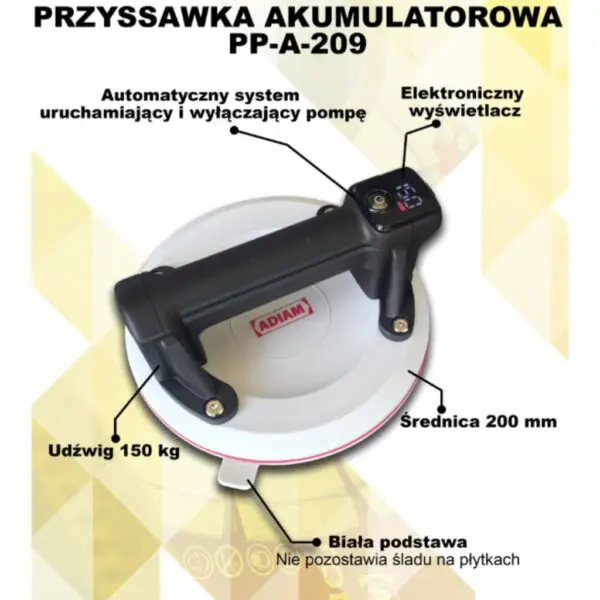 PRZYSSAWKA AKUMULATOROWA PP-A-209 ADIAM 3 PRZYSSAWKA AKUMULATOROWA PP-A-209 ADIAM 3