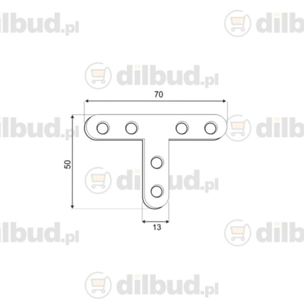 Kątownik FKT 70x50x13x2,0 DOMAX - obrazek 2