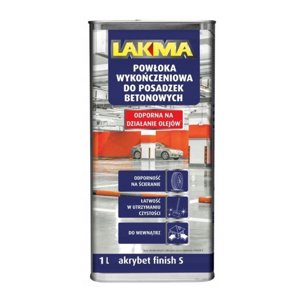 LAKMA – Powłoka do wykończenia posadzek betonowych AKRYBET FINISH S 1l