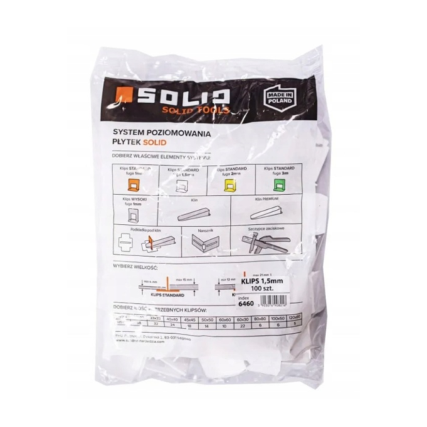 SOLID Klipsy 1,5mm 100szt SOLID Klipsy 1,5mm 100szt