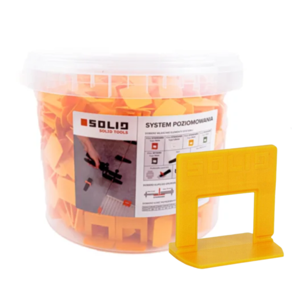 Klipsy 2mm system poziomowania płytek 440szt wiadro SOLID
