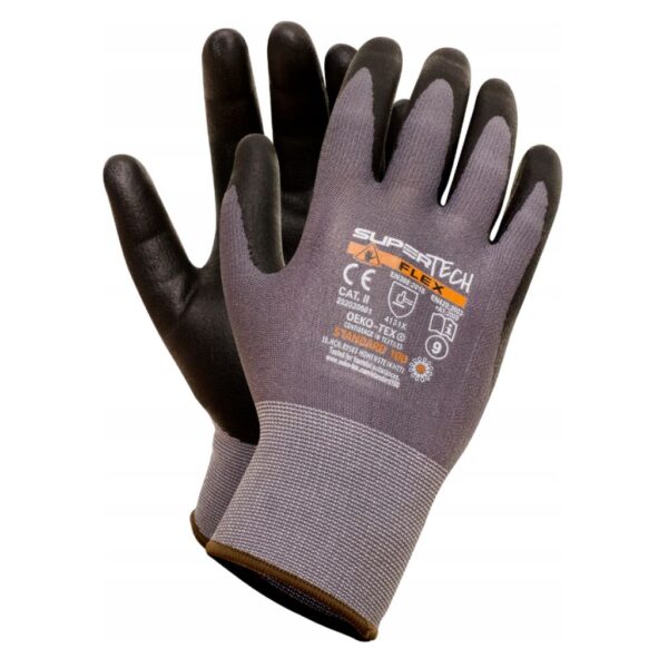 Rękawice Super Tech Flex spandex mikropianka nitrylowa rozmiar 10 XL