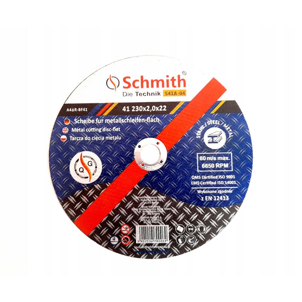 SQ SCHMITH Tarcza do cięcia metalu 230x2