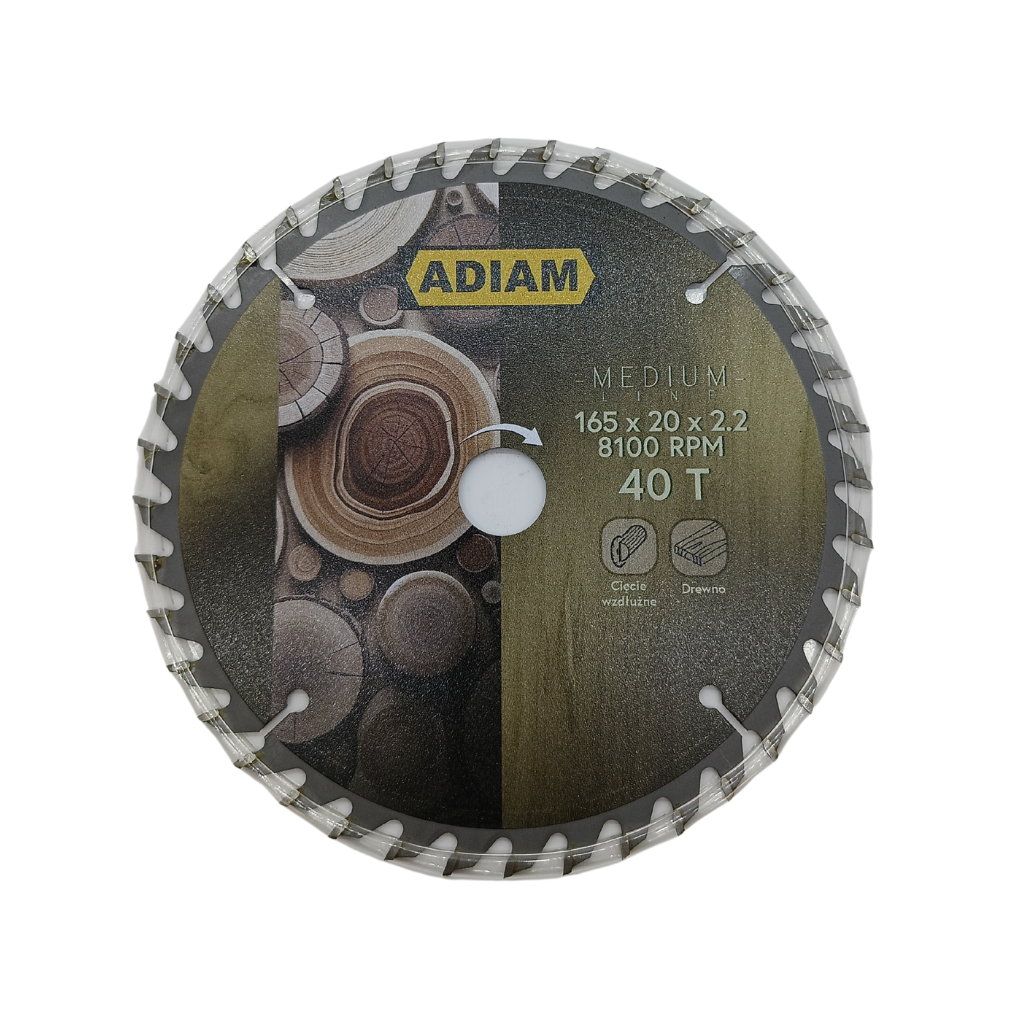 Tarcza widiowa do cięcia drewna 165 x 20 mm 40T MEDIUM LINE