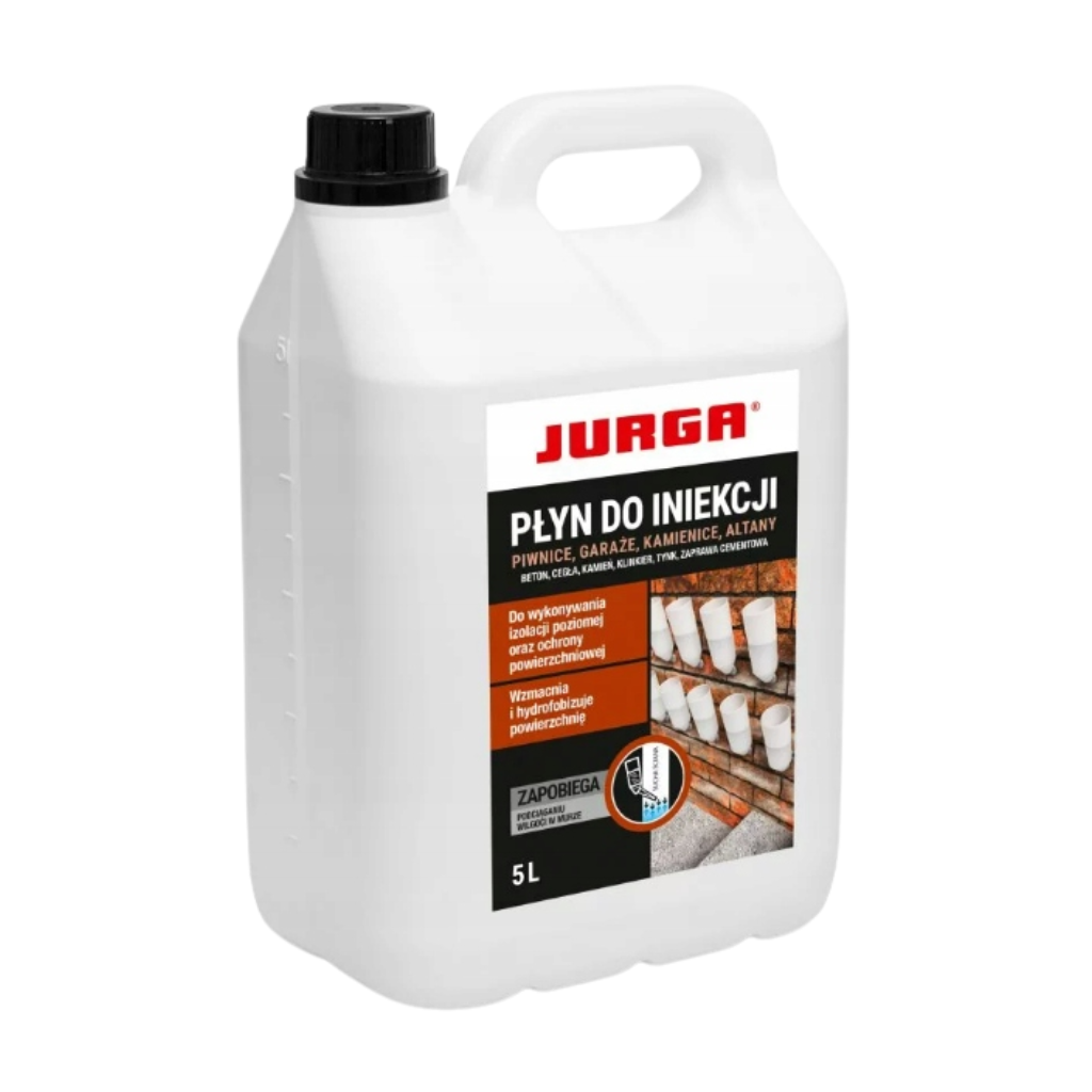 JURGA PŁYN DO INIEKCJI OSUSZANIA PIWNIC SUCHY MUR GŁĘBOKO PENETRUJĄCY 5L