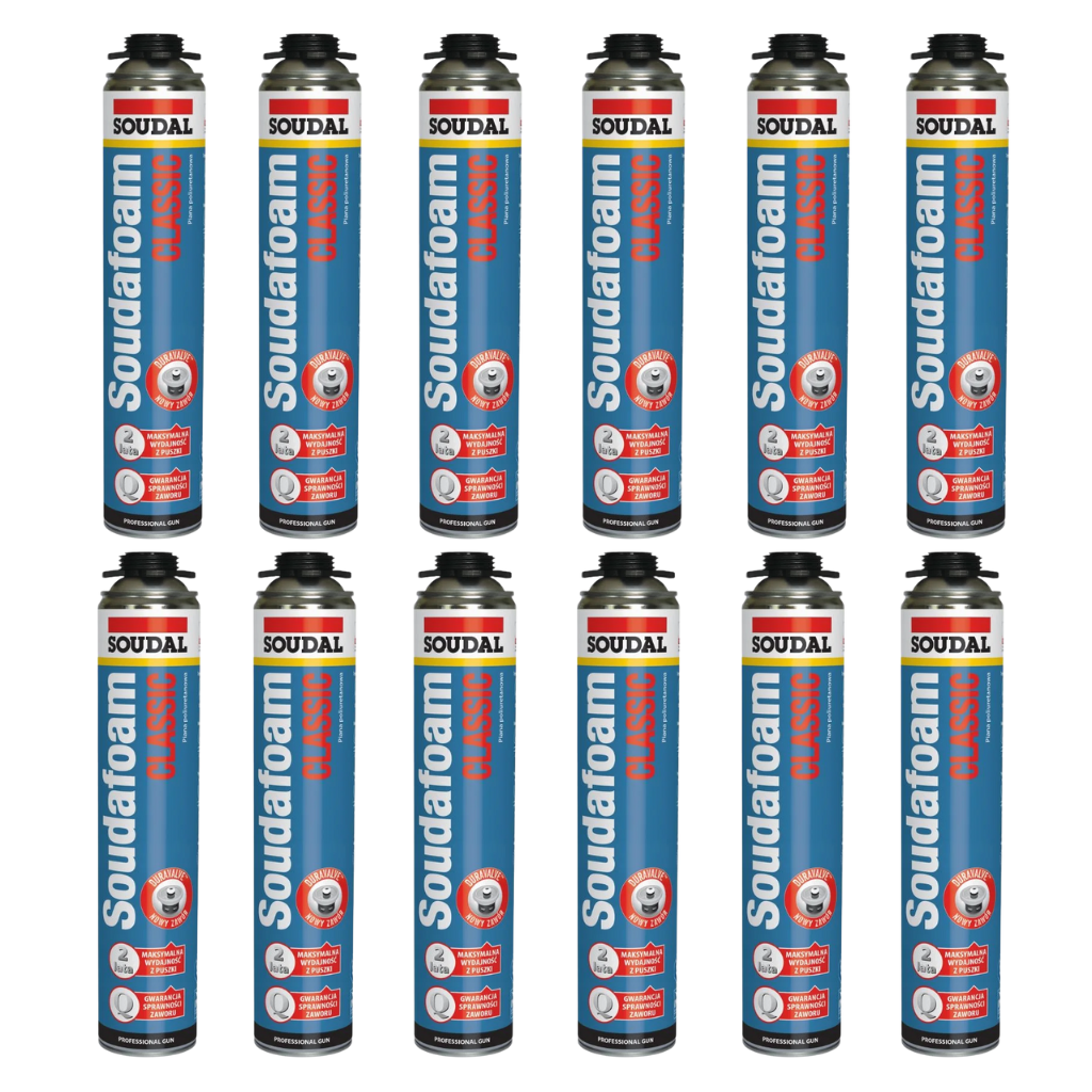 Piana montażowa Soudafoam Classic 750 ml niskoprężna pianka pistoletowa SOUDAL KARTON