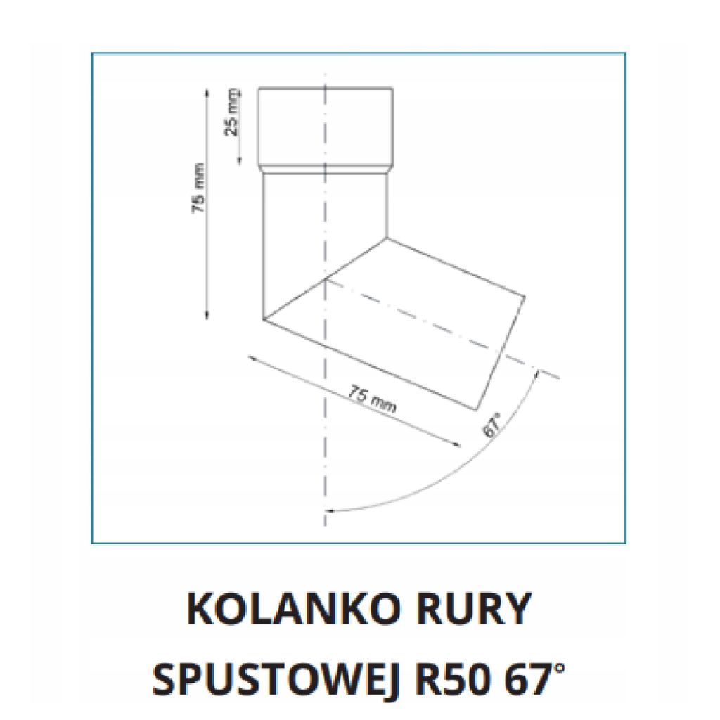 Kolanko aluminiowe rury spustowej R50 67° FI40 grafit 7024 RENOPLAST