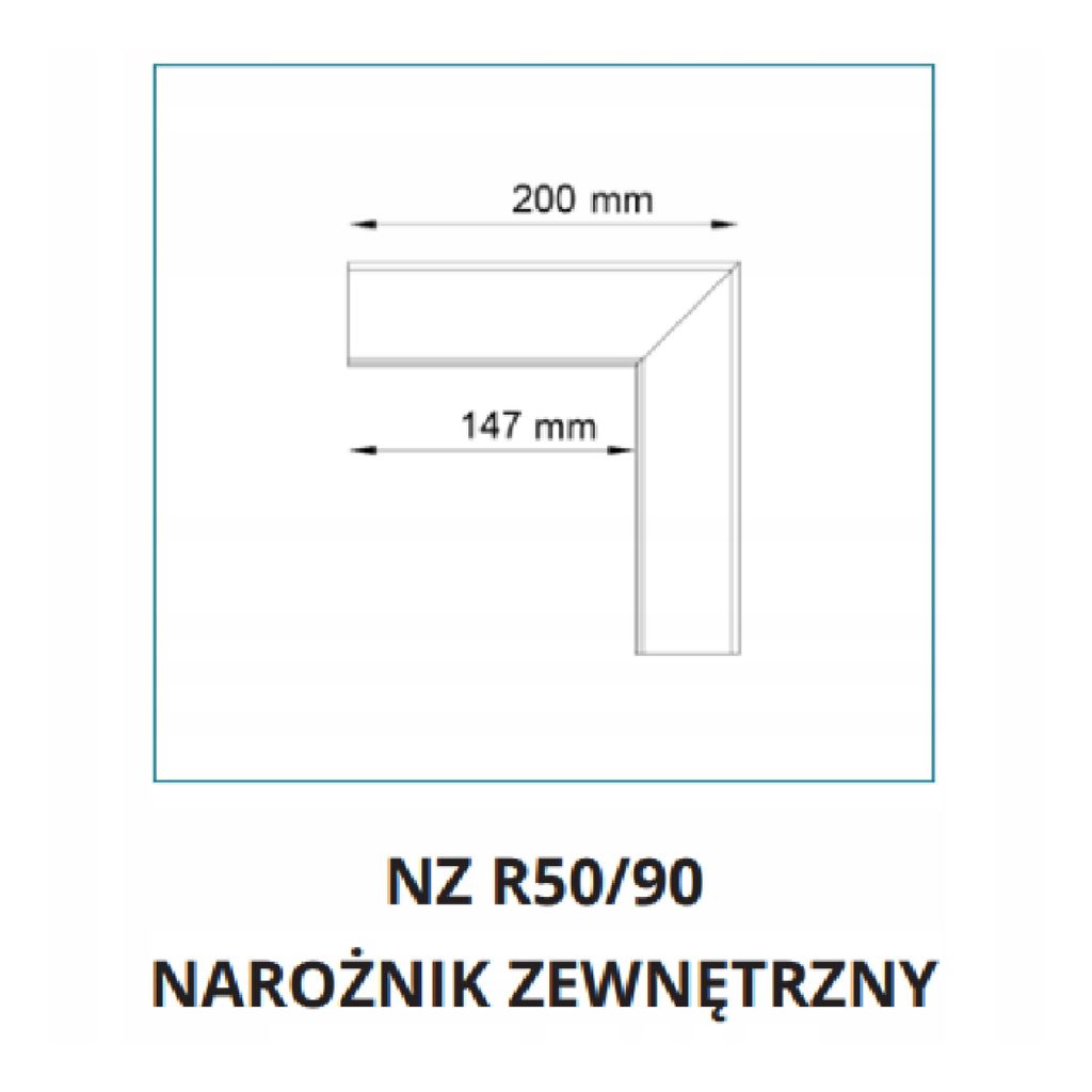 Narożnik zewnętrzny aluminiowy rynny R50 grafit 7024 RENOPLAST