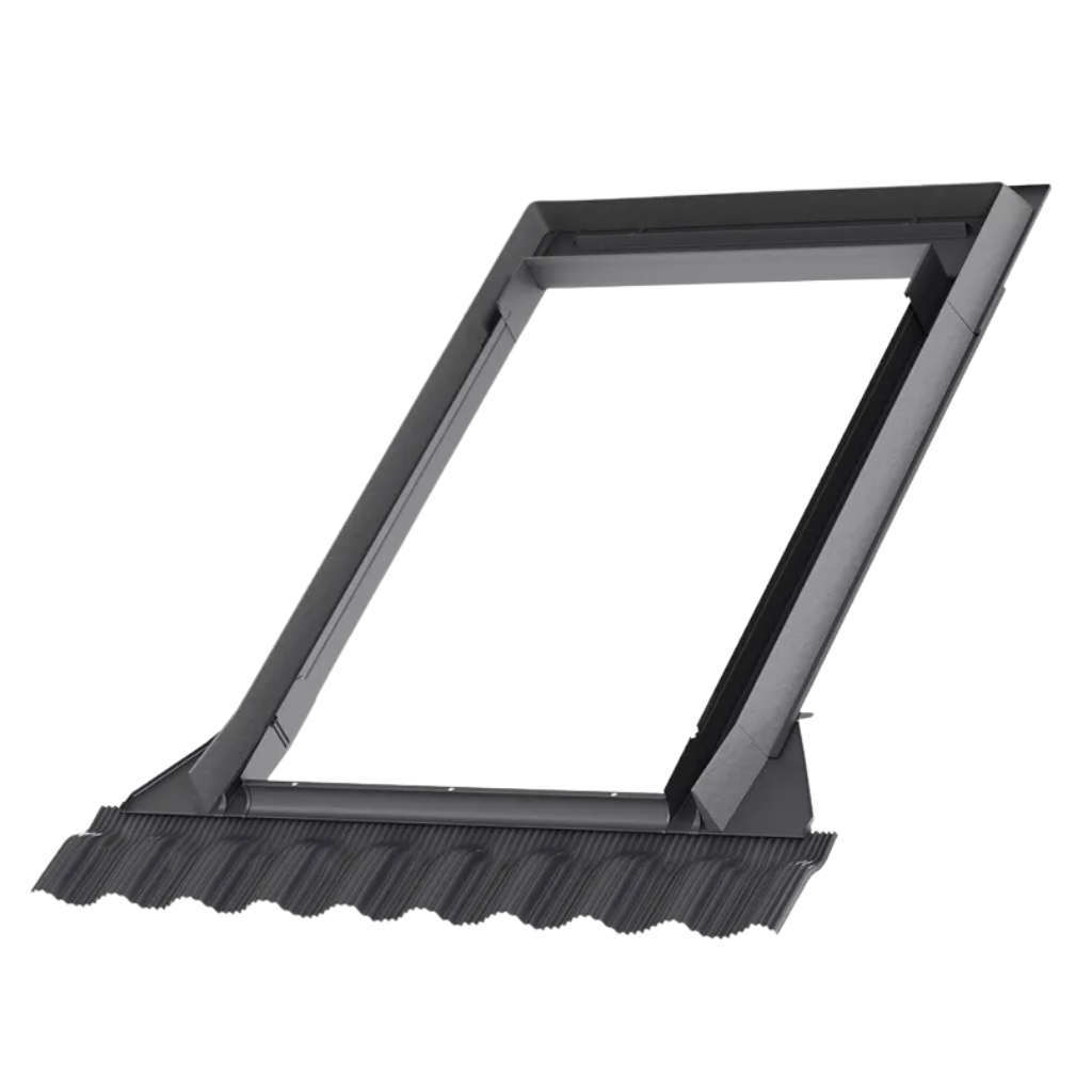 Kołnierz z BDX do okna dachowego Velux EDW MK06-MK08 2000 RAL 7043  do pokryć wysokoprofilowanych