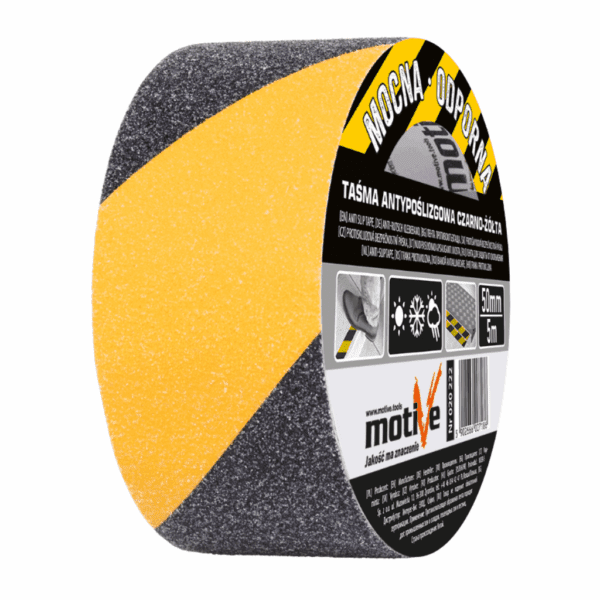 TAŚMA ANTYPOŚLIZGOWA ŻÓŁTO-CZARNA 50mm x 5m MOTIVE - 3