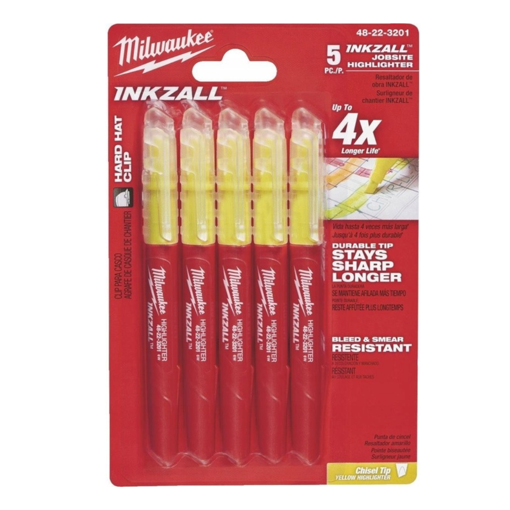 MILWAUKEE zakreślacze żółte 5szt