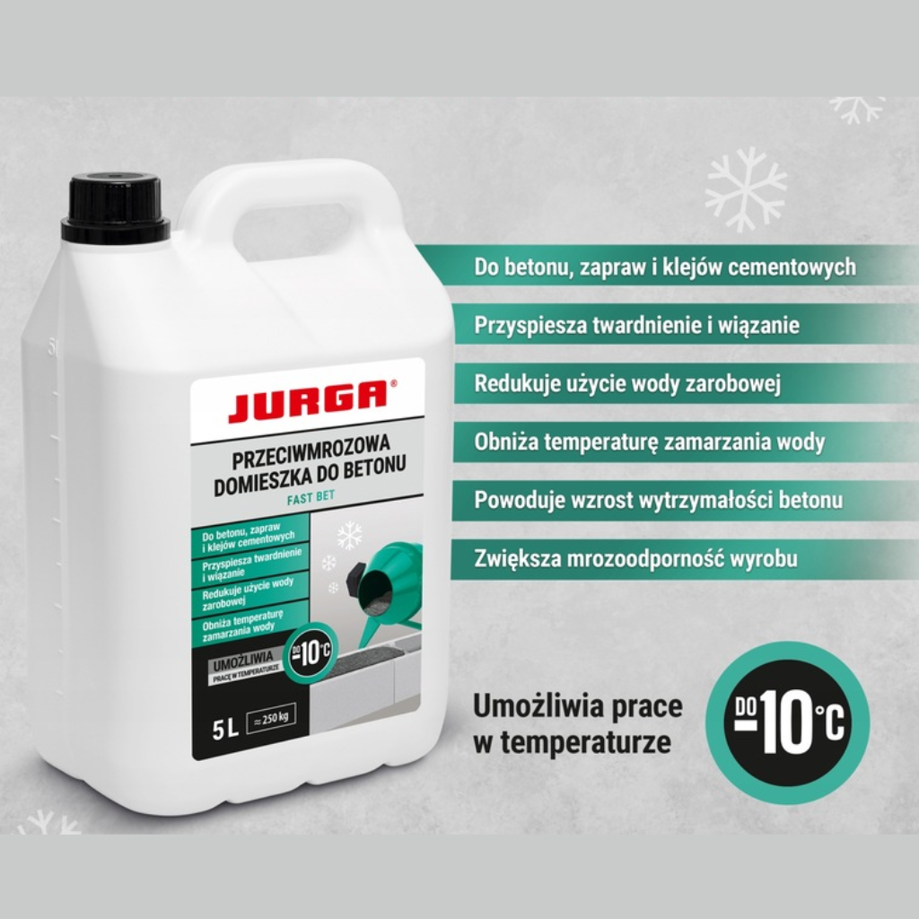 Przeciwmrozowa domieszka do betonu klejów i zapraw cementowych FASTBET