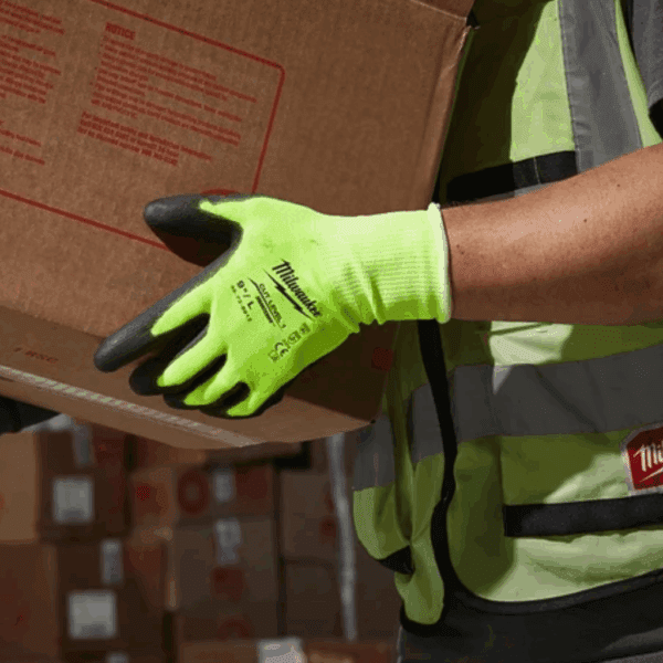 Rękawice odporne na przecięcia o podwyższonej widzialności