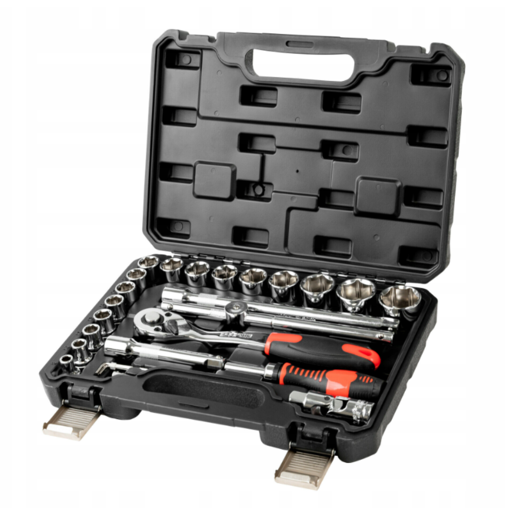 Zestaw Kluczy Nasadowych z Grzechotką 1/2" 26 szt. PRO