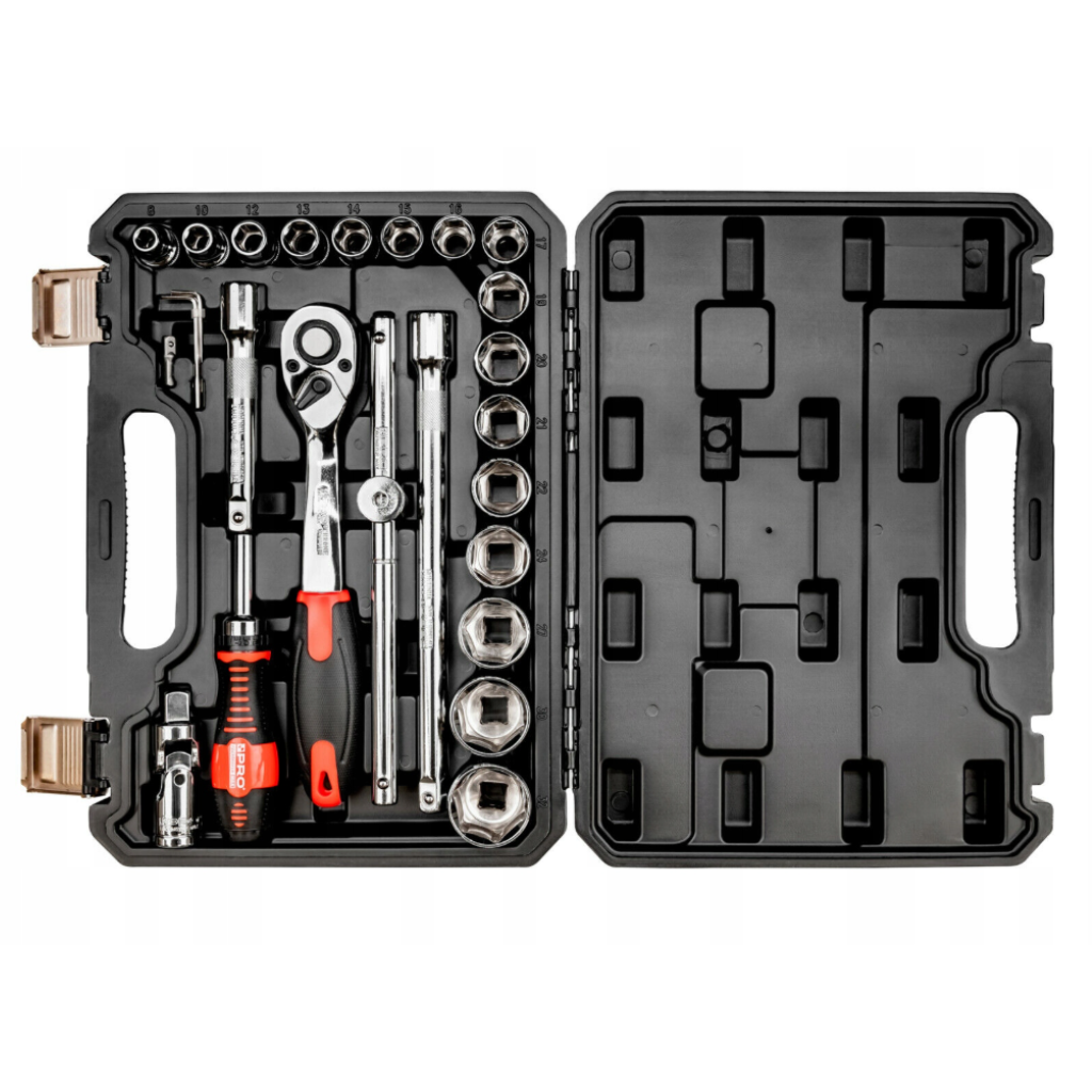Zestaw Kluczy Nasadowych z Grzechotką 12″ 26 Sztuk PRO - 2