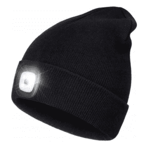 Czapka ochronna zimowa ocieplana polarem LED z latarką 6