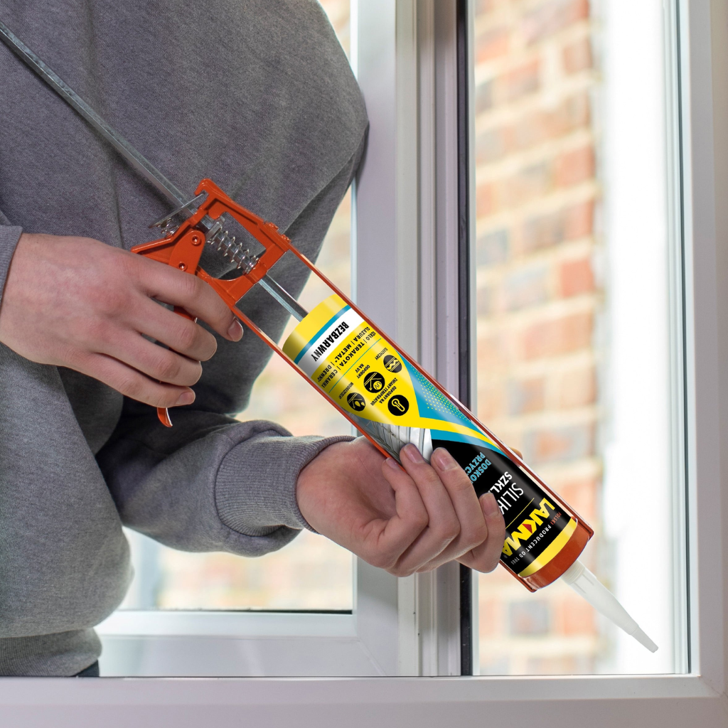 Silikon klej do luster bezbarwny neutralny mocny 300ml LAKMA