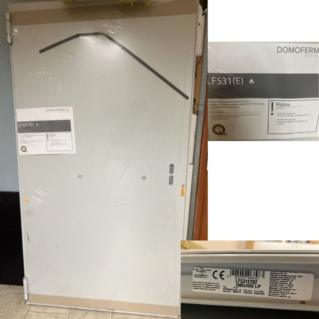 Drzwi stalowe zewnętrzne uniwersalne LF 531E EI30 1000 X 2000 DOMOFERM