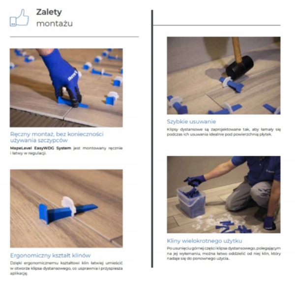 Klipsy 2mm MAPEI MAPELEVEL EASY WDG do poziomowania płytek 250 szt - 3