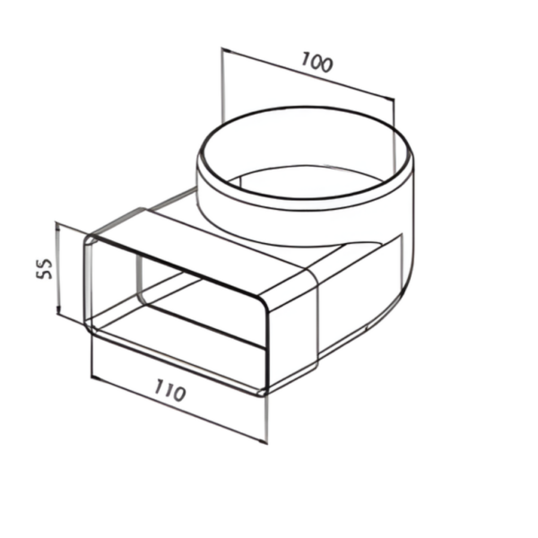 Kolano łącznikowe zmienne 110x55 fi 100