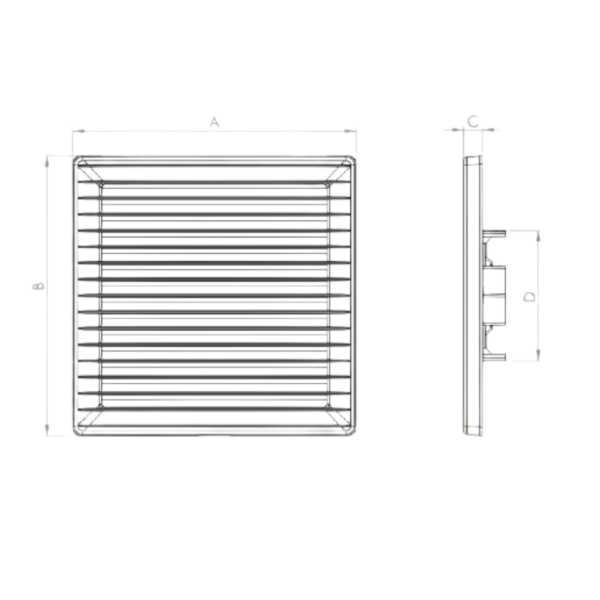 Kratka wentylacyjna 170x170 tech