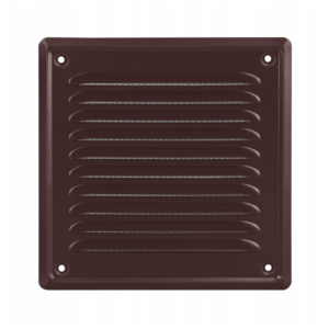 Kratka wentylacyjna metalowa z siatką  140x140mm brąz airRoxy