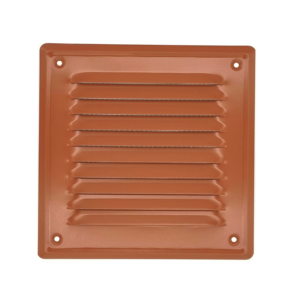 Kratka wentylacyjna metalowa z siatką  140x140mm ceglany airRoxy