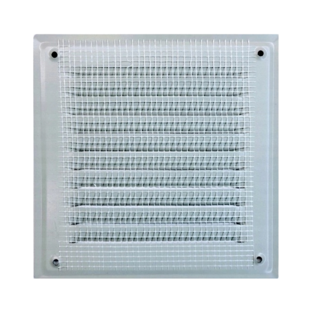 Kratka wentylacyjna metalowa z siatką 140x140mm brązowa