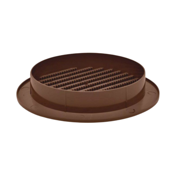 Kratka wentylacyjna okrągła fi 100mm z siatką brąz 2