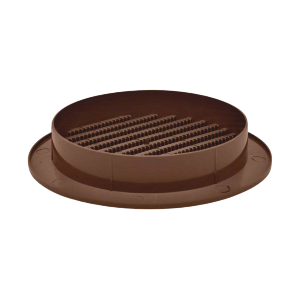 Kratka wentylacyjna okrągła fi 150mm z siatką brązowa