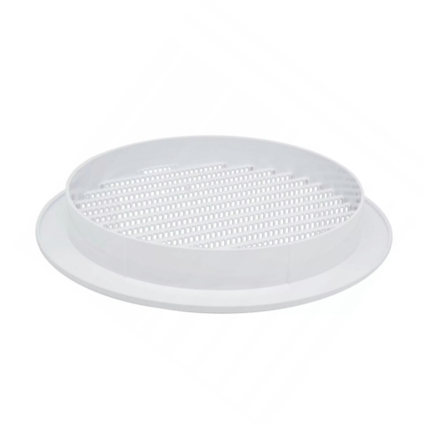 Kratka wentylacyjna okrągła z siatką biała